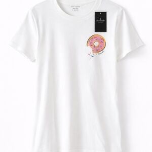 Kate Spade Graphic Tee Pink Donut And Cofee Graphic Tee NWT